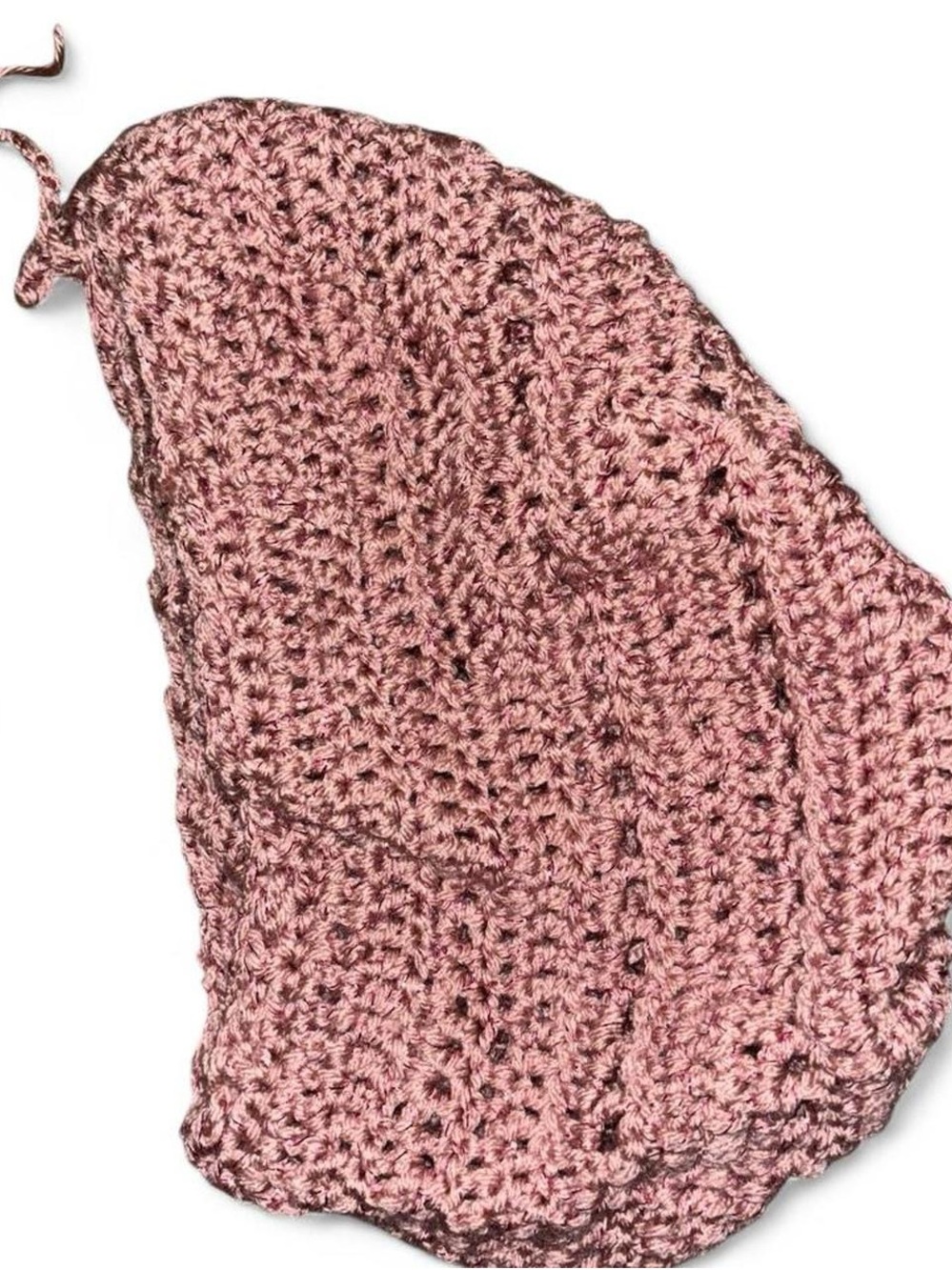 Handmade Crocheted Slouchy Beanie in Dusty Rose